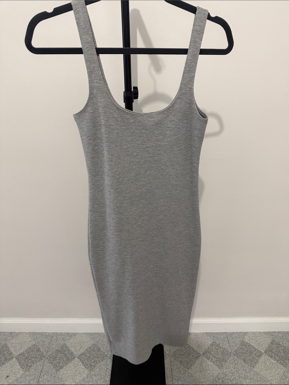 Bardot Grey Scoop Neck Tank Midi Dress